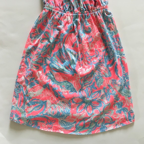 Lilly Pulitzer Windsor Strapless Dress Summer Siren Pink Sun Ray Seashell Sz XXS - Picture 3 of 14